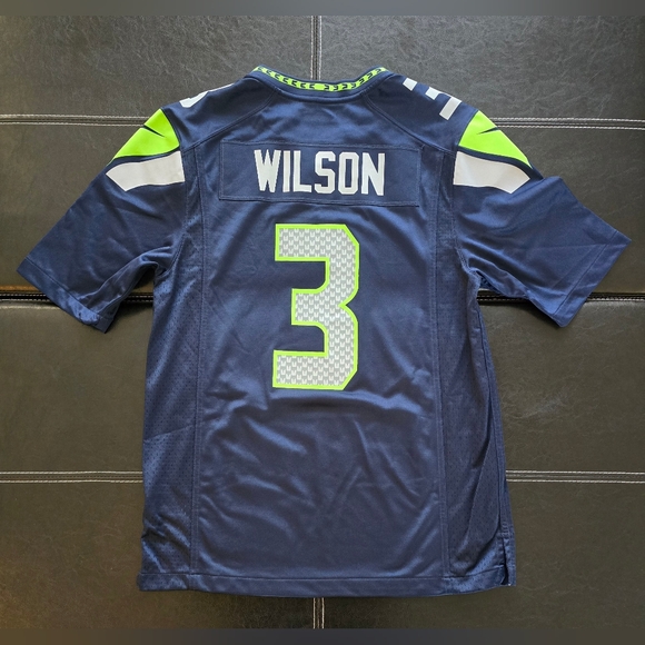 Mens Seattle Seahawks Russell Wilson Nike College Navy Game Jersey - Picture 6 of 8